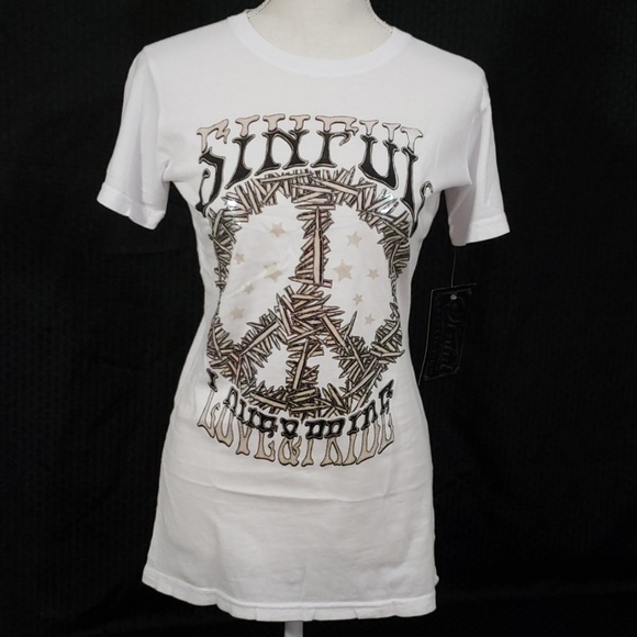 NWT! Sinful by Affliction t-shirt juinors - Picture 1 of 6